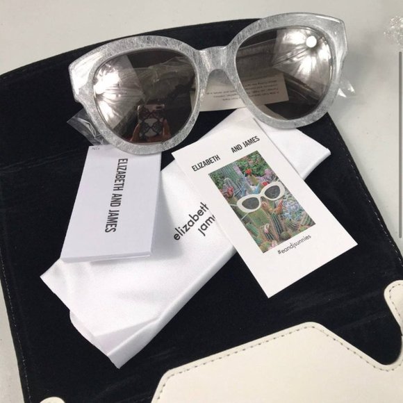 Elizabeth & James Women's Ice Crystal Round Retro Sunglasses 55mm New - Picture 4 of 8